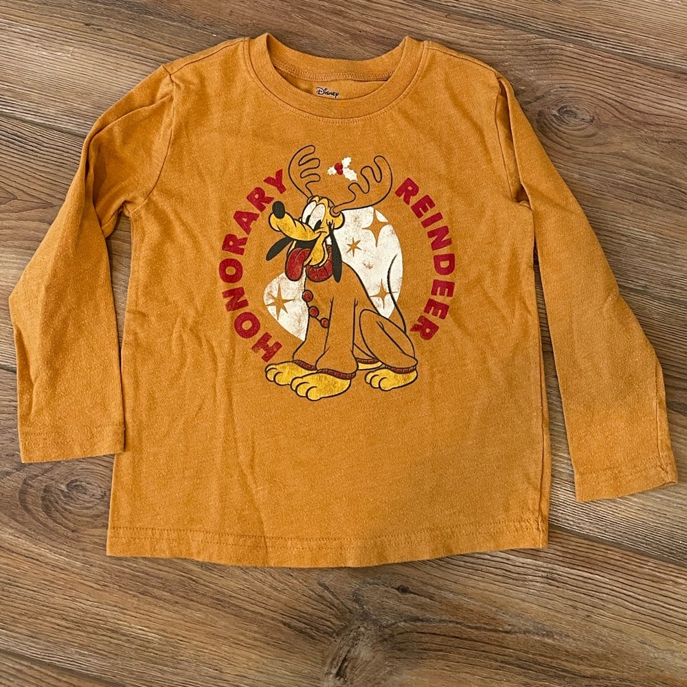 Disney Jumping Beans Yellow Pluto Long Sleeve Shirt. Boys size 3T